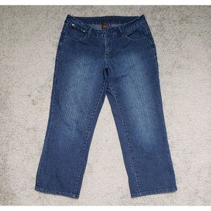 Jag Stretch Women's Size 10 Mid-Rise Straight Leg 5 Pocket Blue Jeans (32x26.5)